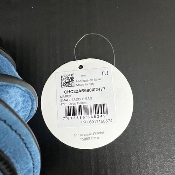 Brand New With Tags Chloe Marcie Cross Body Saddle Blue Suede Bag - Picture 10 of 13